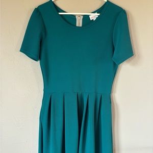 LuLaRoe teal Amelia pocketed dress